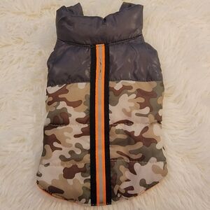 Nwot DOG CAMO PUFFER COAT Size XS Top Paw Reflective
